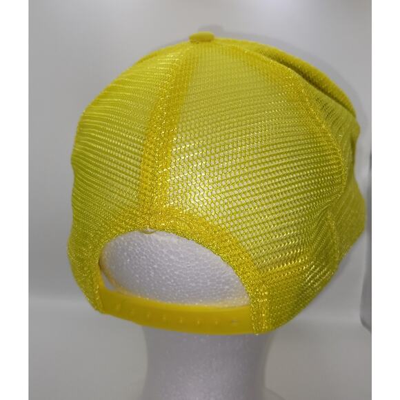 Vintage Advance Auto Parts Hat Cap Snapback Yellow Trucker PDQ Logo Patch 80's - Picture 15 of 16